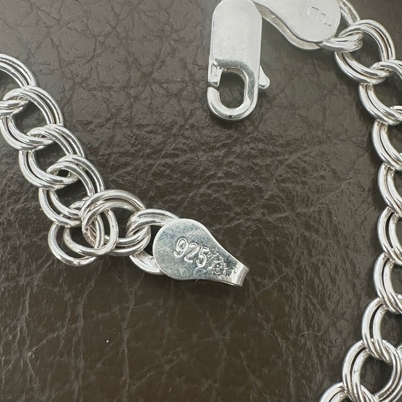 Lovely Made Italy Sterling Charm Holder Bracelet - Picture 3 of 4